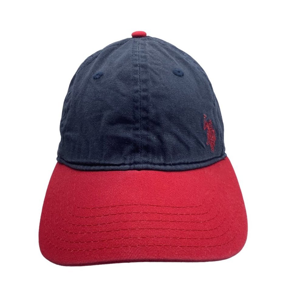 U.S. Polo Assn. Baseball Cap Hat Adjustable Strap Blue Red Logo Horse